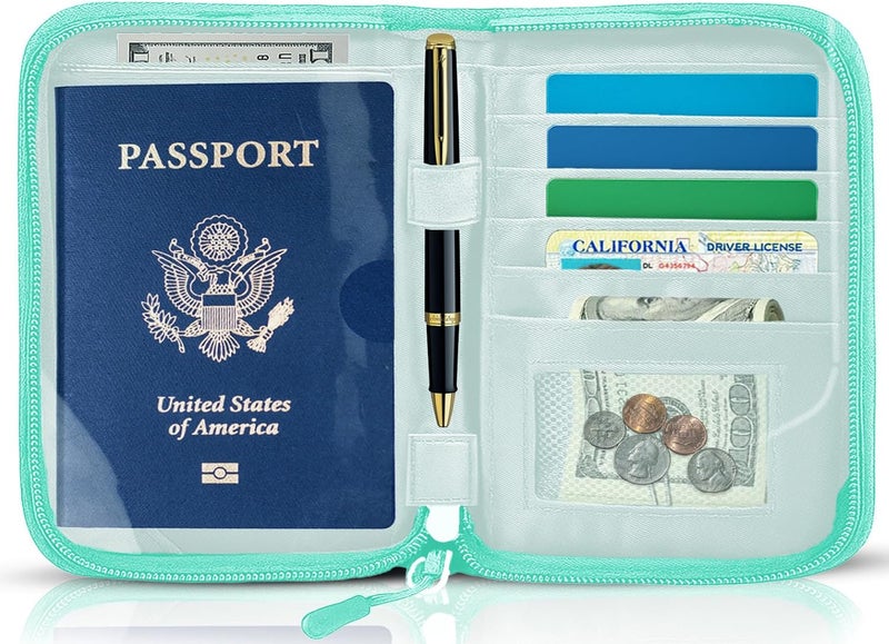 EPIMA Passport Holder for Travel Essentials, RFID Blocking Protector Passport Wallets, Passport Document Organizer Case for Travel Must Have, Passport Book for Women, Couple, Family Cards, Tickets, ID, Cash - Image 1